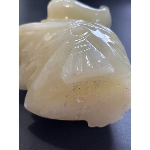 2 Carved Onyx Stone Marble Bookends Aztek Indian Chief Head w/Eagle Headdress - Picture 2 of 8